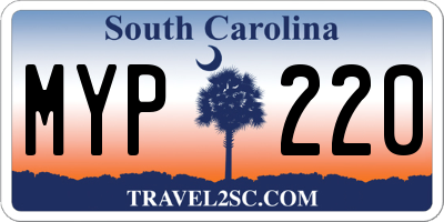 SC license plate MYP220