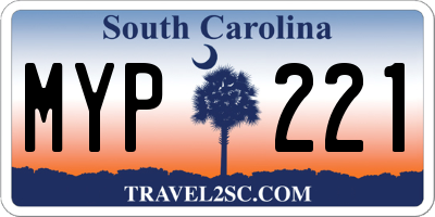 SC license plate MYP221