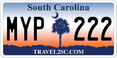 SC license plate MYP222