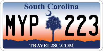 SC license plate MYP223