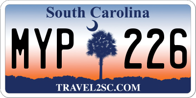 SC license plate MYP226