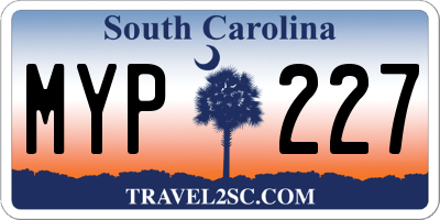 SC license plate MYP227