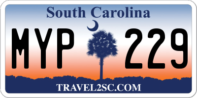 SC license plate MYP229