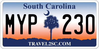 SC license plate MYP230