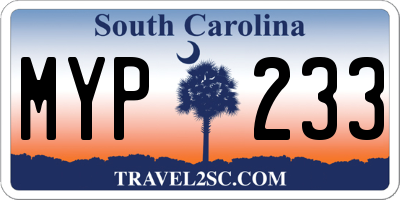 SC license plate MYP233
