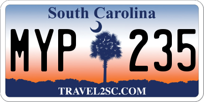 SC license plate MYP235