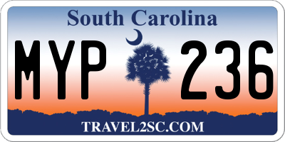 SC license plate MYP236