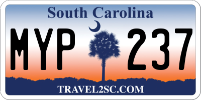 SC license plate MYP237
