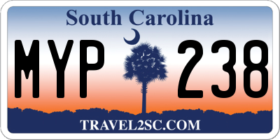 SC license plate MYP238