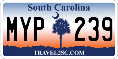 SC license plate MYP239
