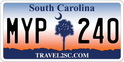SC license plate MYP240