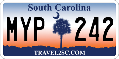 SC license plate MYP242