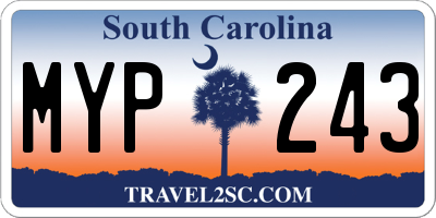 SC license plate MYP243
