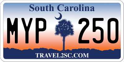 SC license plate MYP250