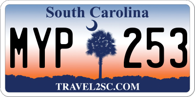 SC license plate MYP253