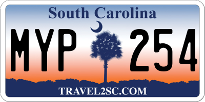 SC license plate MYP254