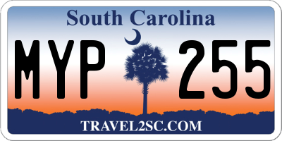 SC license plate MYP255
