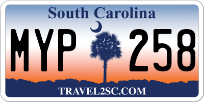 SC license plate MYP258