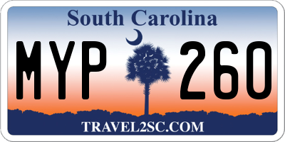 SC license plate MYP260