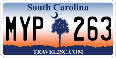 SC license plate MYP263