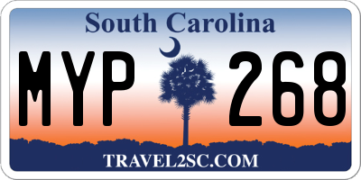 SC license plate MYP268