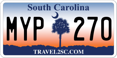 SC license plate MYP270