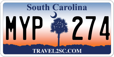 SC license plate MYP274