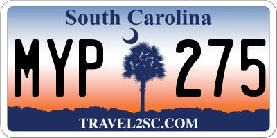 SC license plate MYP275