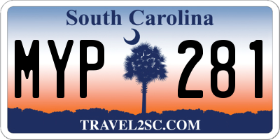 SC license plate MYP281