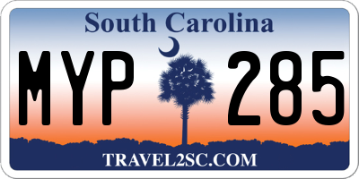 SC license plate MYP285