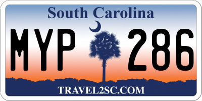 SC license plate MYP286