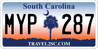 SC license plate MYP287