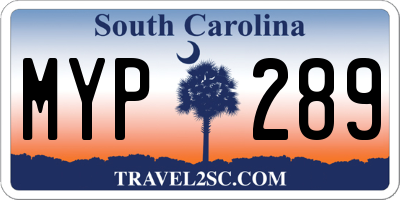 SC license plate MYP289