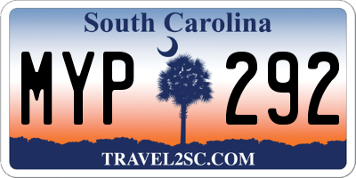SC license plate MYP292