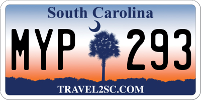 SC license plate MYP293