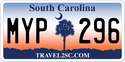 SC license plate MYP296