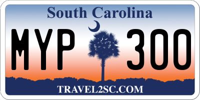 SC license plate MYP300