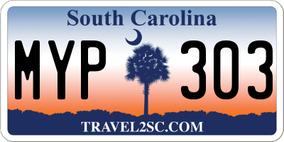 SC license plate MYP303