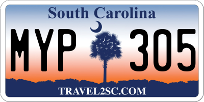 SC license plate MYP305