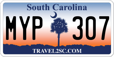 SC license plate MYP307