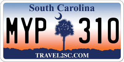 SC license plate MYP310