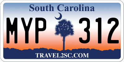 SC license plate MYP312