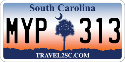 SC license plate MYP313