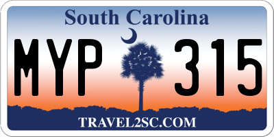 SC license plate MYP315
