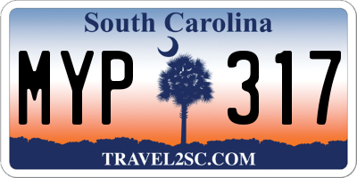 SC license plate MYP317