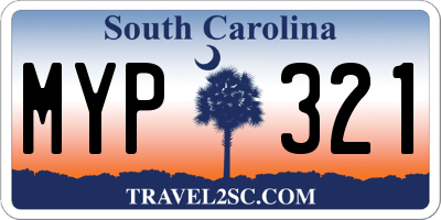 SC license plate MYP321