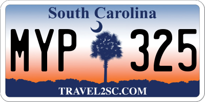SC license plate MYP325