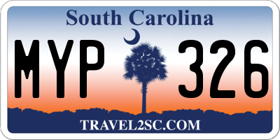 SC license plate MYP326