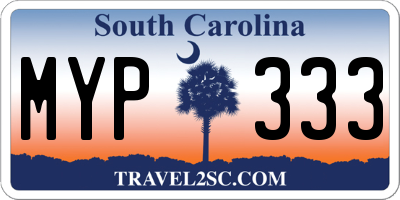 SC license plate MYP333