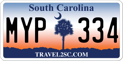 SC license plate MYP334